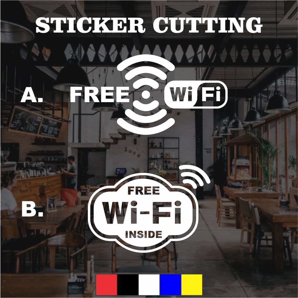 Jual Sticker Cutting Cafe Free Wifi | Shopee Indonesia