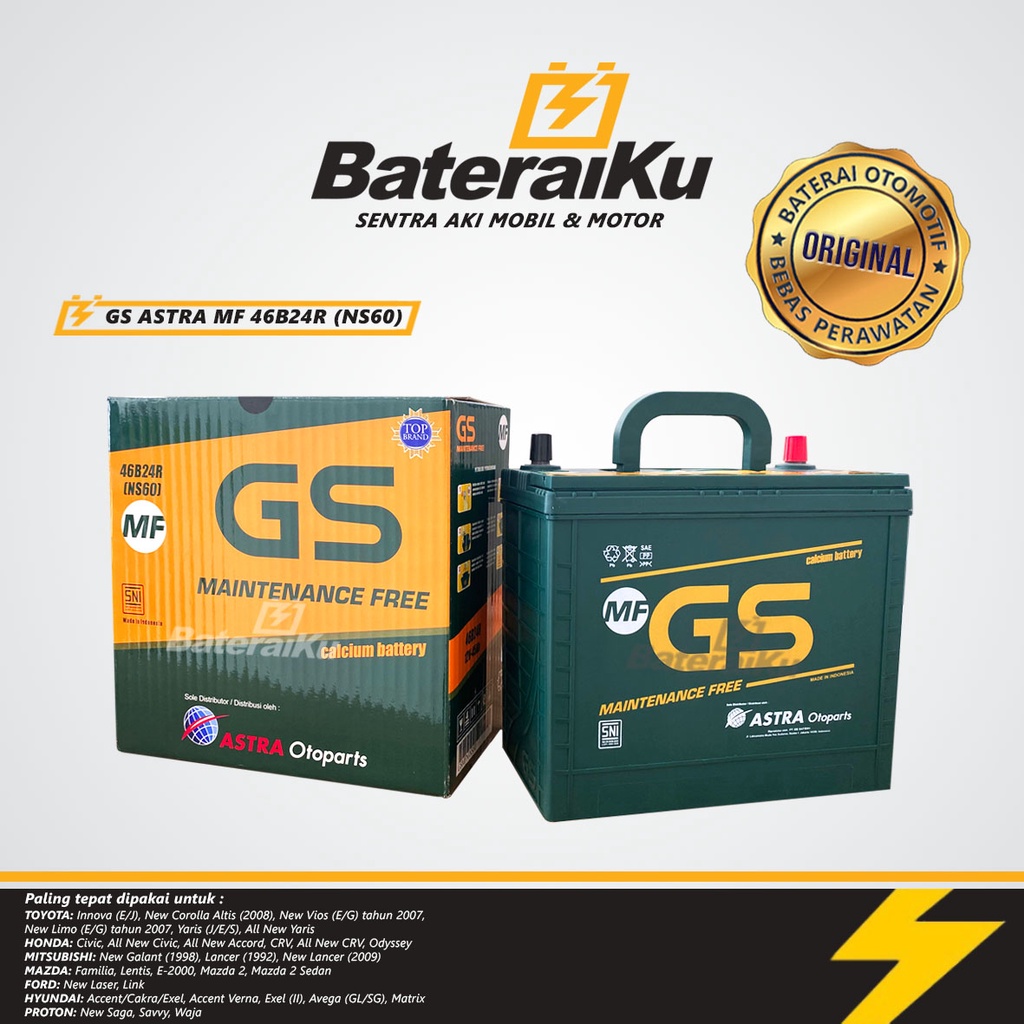 Jual JUAL AKI MOBIL GS ASTRA MF NS60 AKI KERING UNTUK KIJANG, HRV