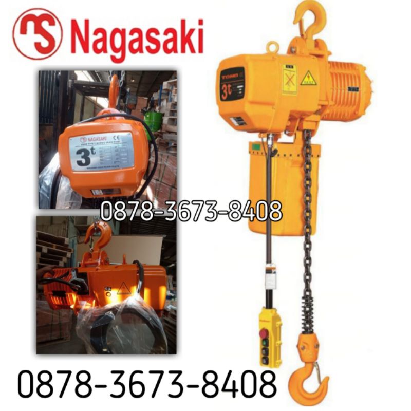 Jual Electric Chain Hoist 3 Ton x 6 Meter NAGASAKI JAPAN Elektrik Hoist