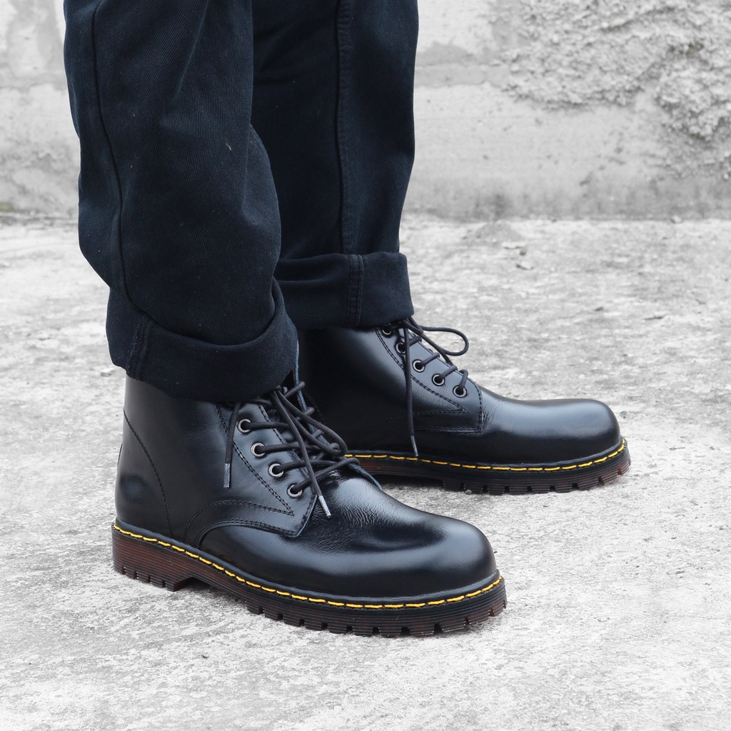 Jual Aloof Denbora Sepatu Boots Docmart Pria Kulit Asli