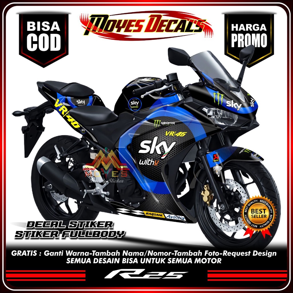 Jual Decal R25 Full Body - Sky 46 MotoGP | Shopee Indonesia