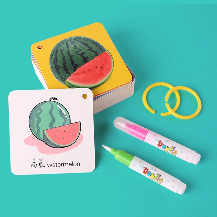 Jual Reusable Flashcard / Water Magic Flash Card / Water Doodle ...