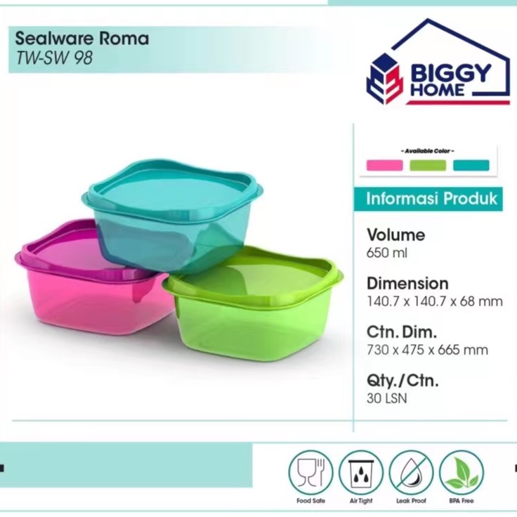 Jual Lunch Box Roma / Tempat Makan Anti Tumpa /Kotak Souvenir Serbaguna ...