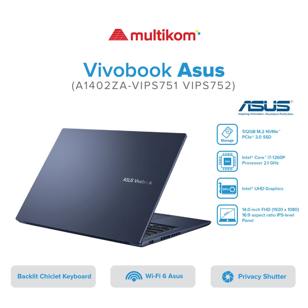 Jual ASUS VIVOBOOK 14 A1402ZA VIPS751 752 i7-1260P 8GB 512GB IPS W11 ...