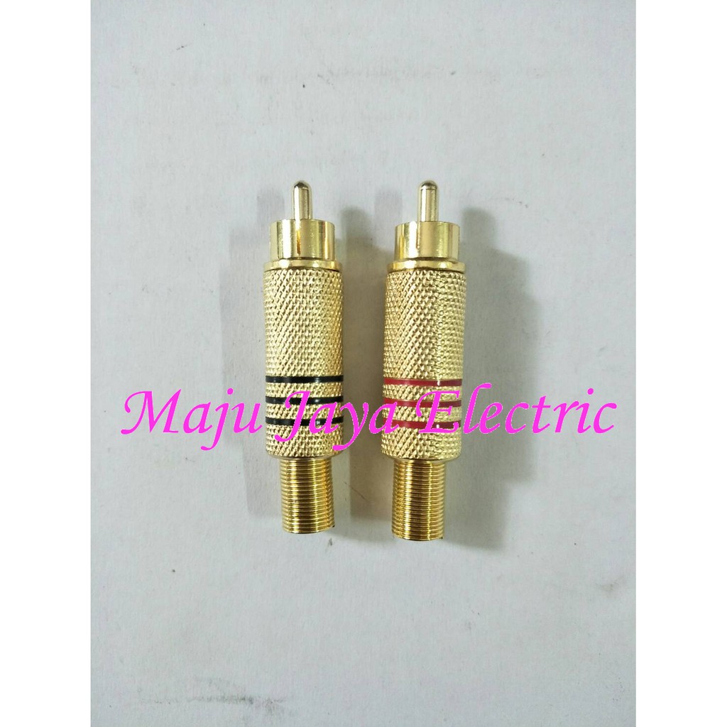 Jual Jack Konektor RCA Connector Plug Male Jak Jantan Besi Gold ...