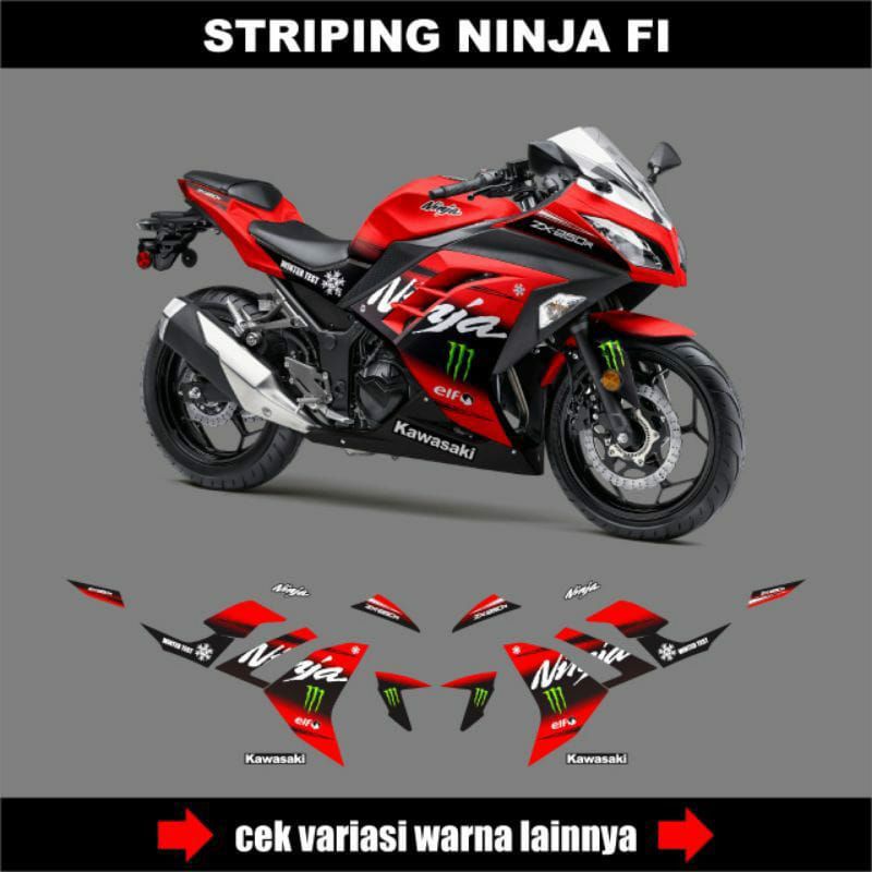 Jual STIKER STRIPING KAWASAKI NINJA 250 FI OLD - DECAL STICKER VARIASI