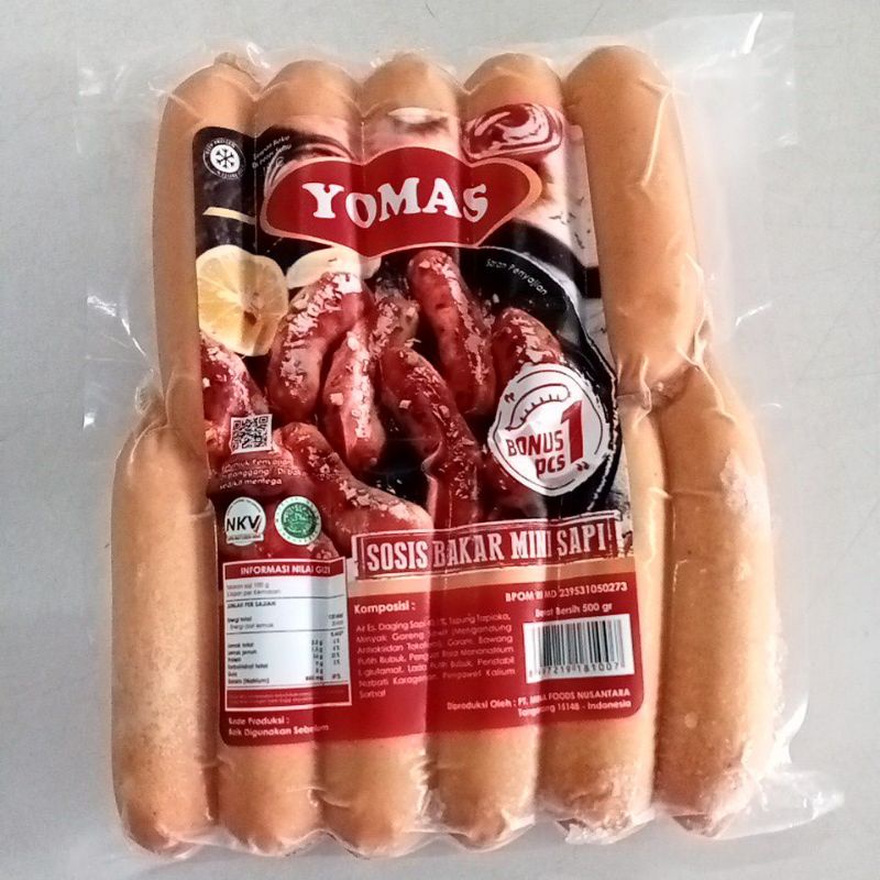 Jual Sosis Sapi Bakar Mini Ori Yomas Gr Isi Pcs Makanan Beku Olahan Sosis Bakar Shopee