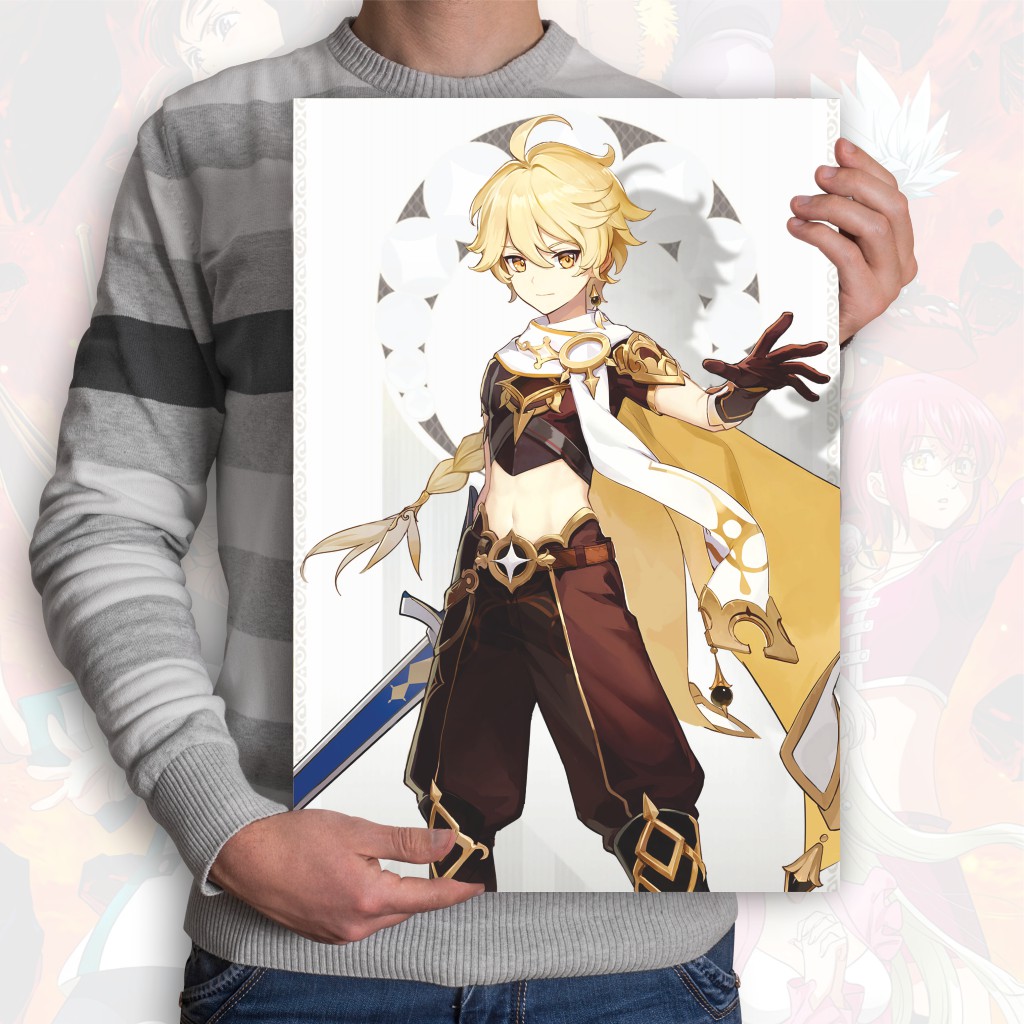 Jual Poster Genshin Impact Aether Amber Beidou Xiao Venti Hu tao Ganyu ...
