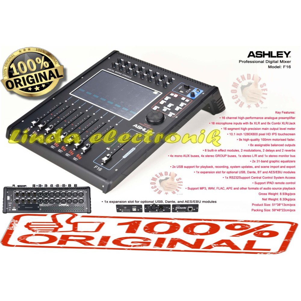 Jual Mixer Audio Digital ASHLEY F16 ORYGINAL ashley f 16 BEST QUALITY