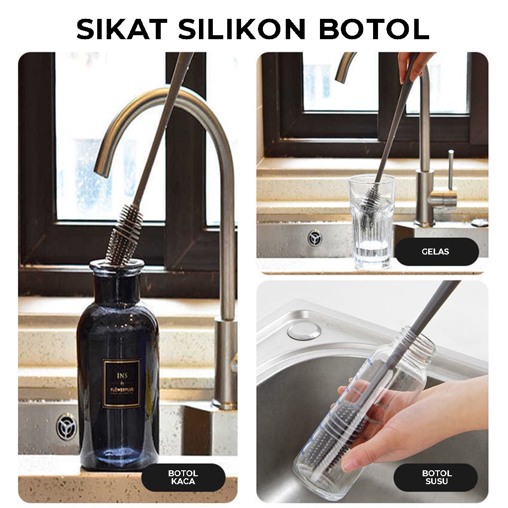 Jual Sikat Pembersih Botol Brush Cleaning Pencuci Botol Gelas Gagang ...