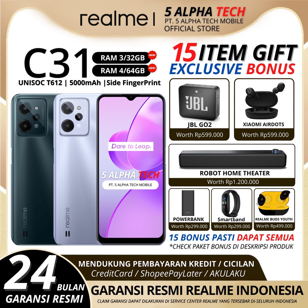 Jual REALME C31 3/32GB & 4/64GB Garansi Resmi Realme | Shopee Indonesia