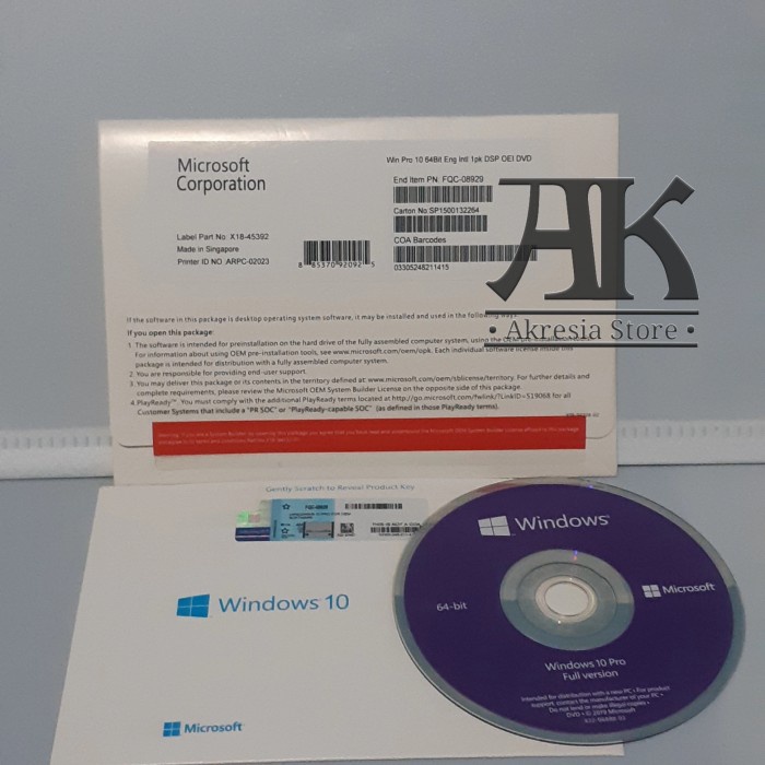 Jual NEW Full Package Windows 10 Pro Original OEM | Shopee Indonesia
