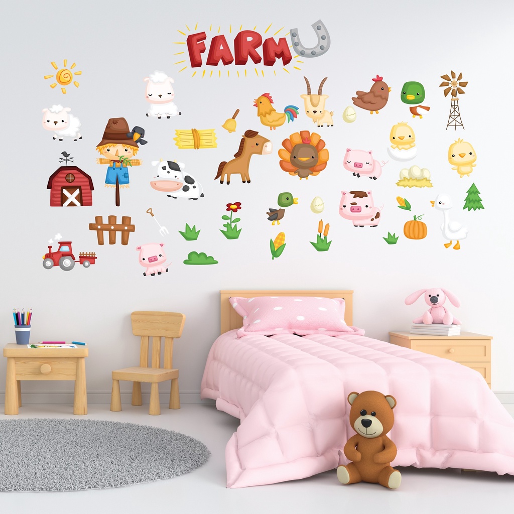 Jual #42 Free Sticker Lampu Sticker Kamar Anak Tema Animal Wall sticker