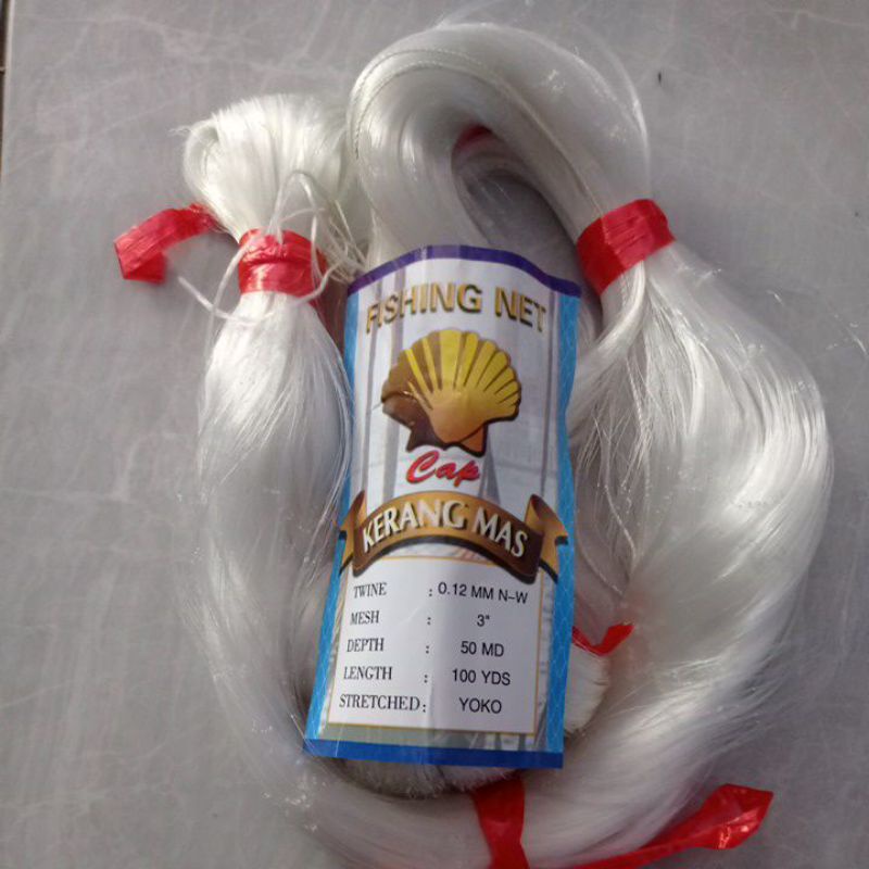 Jual Jaring ikan 0.12 3 inchi 50md/100yds yoko Pukat jaring Ikan Jaring ...