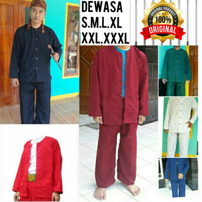 Jual setelana baju pangsi plus celana pangsi DEWASA baju adat | Shopee ...