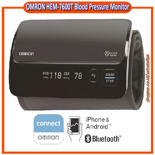 Omron Smart Elite+ HEM-7600T Blood Pressure Monitor with Bluetooth  Tensimeter Pintar Bagus Handal