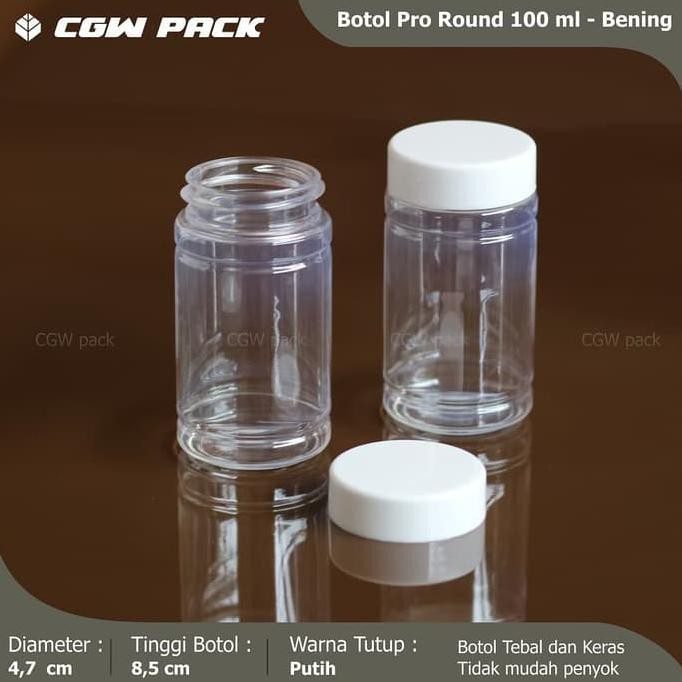 Jual BOTOL PRO ROUND 100 ML / BOTOL KAPSUL 100 ML - TEBAL | Shopee ...
