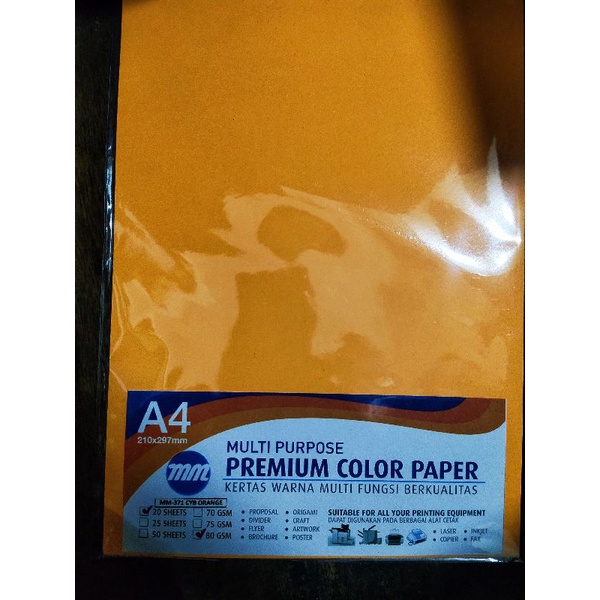 Jual Kertas Warna A4 / PaperFine 80GSM (1 pack isi 20 lembar) | Shopee ...