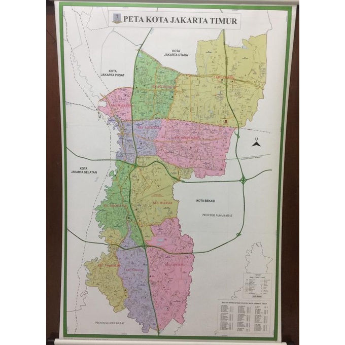 Jual Peta Kota Jakarta Timur peta dinding | Shopee Indonesia