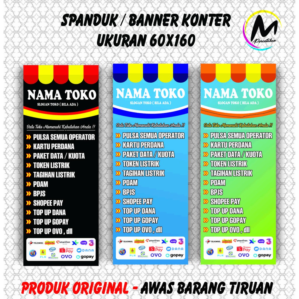 Jual Spanduk Konter Banner Loket Pembayaran - Ukuran 60x160 Cm | Shopee ...