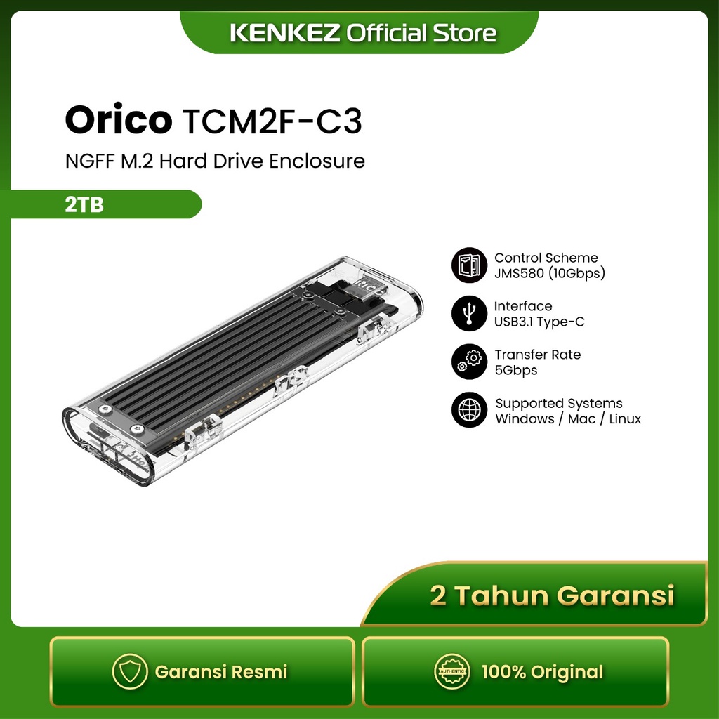 Jual Orico TCM2F-C3 NGFF M.2 SATA Casing / Enclosure | Shopee Indonesia