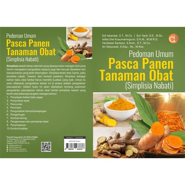 Jual Buku Pedoman Umum Pasca Panen Tanaman Obat FC Deepublish