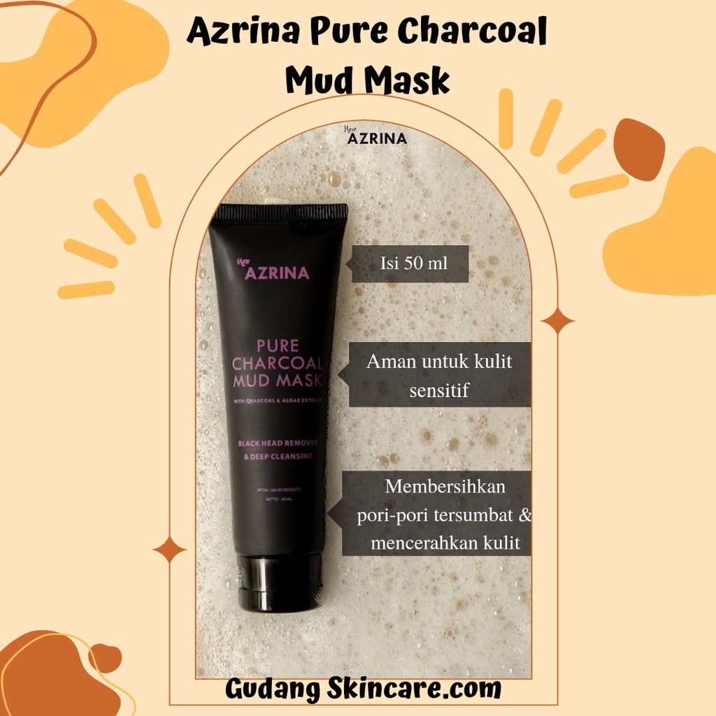 Jual Gudang skincare- Azrina pure charcoal mud mask | Shopee Indonesia