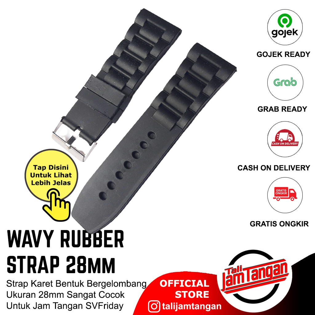 Jual Tali Jam Tangan Karet Wavy Rubber Strap Ukuran Mm Bisa Untuk Svfriday Shopee Indonesia