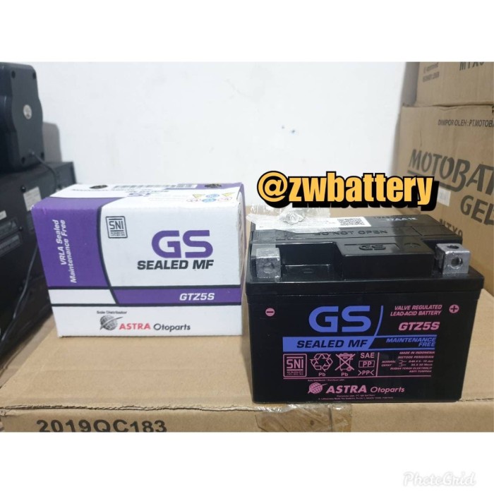 Jual Aki Motor Honda Beat, Vario 110-125 GTZ5S GS Astra Original Aki