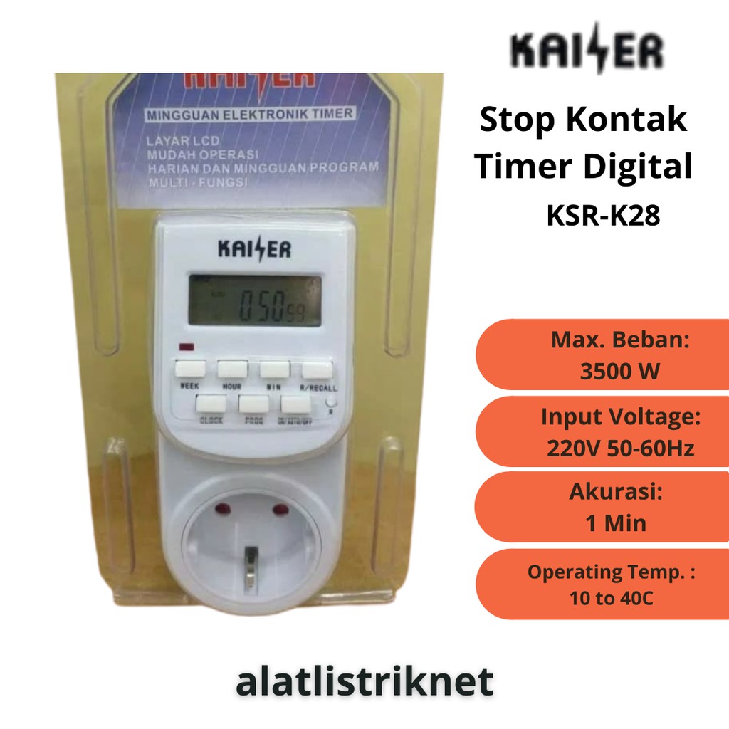 Jual STOP KONTAK TIMER DIGITAL LISTRIK KAISER STOPKONTAK OTOMATIS ...
