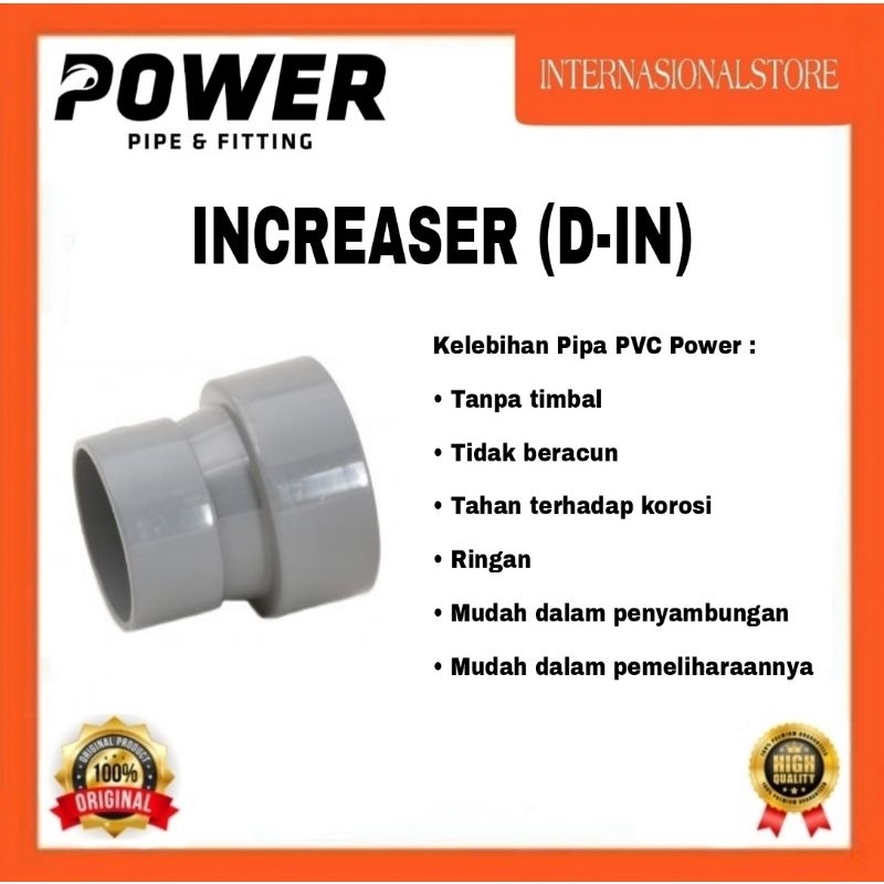 Jual Increaser (D-IN) Fitting Pipa PVC Power D Uk 4