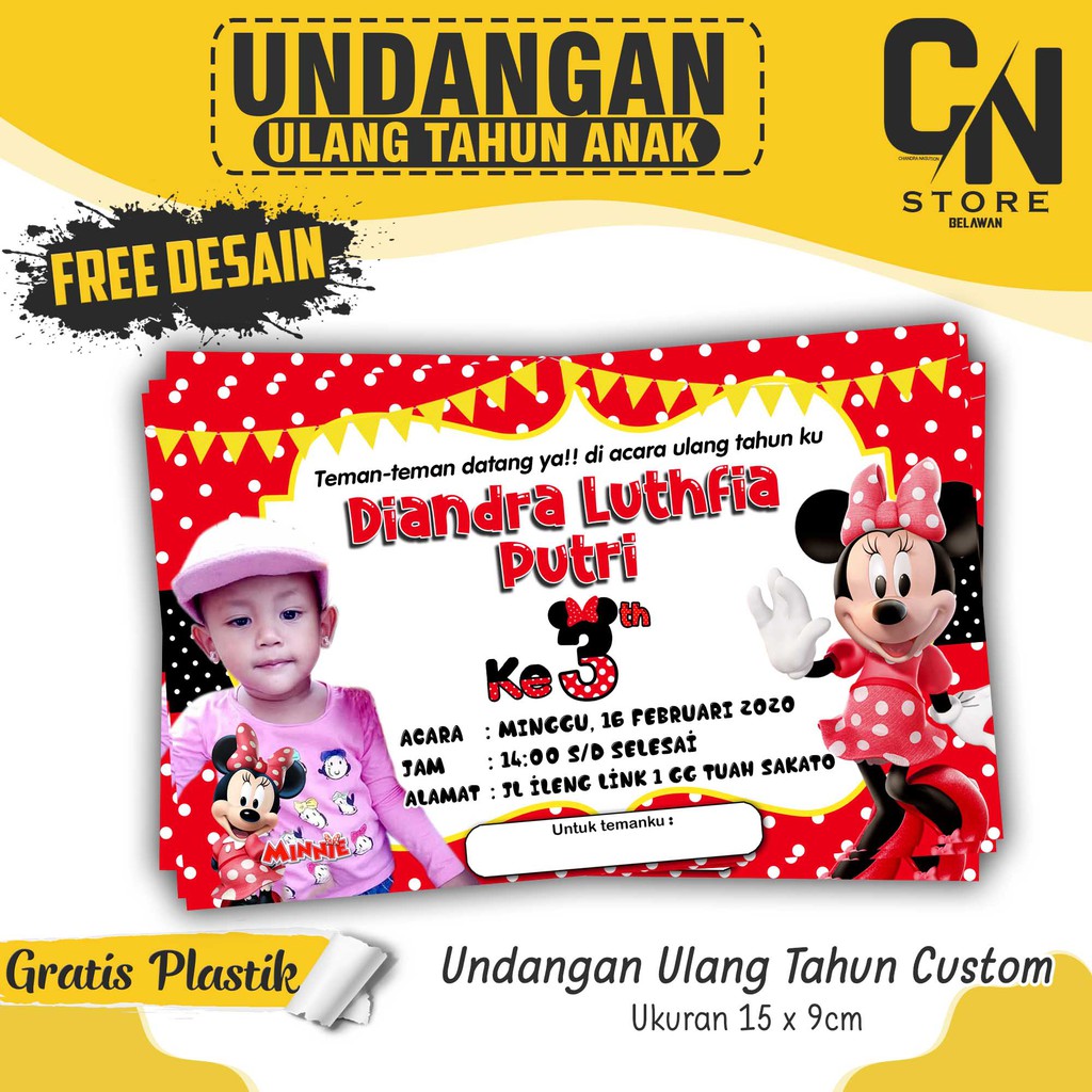 Jual Undangan ulang tahun anak/undangan ultah | Shopee Indonesia