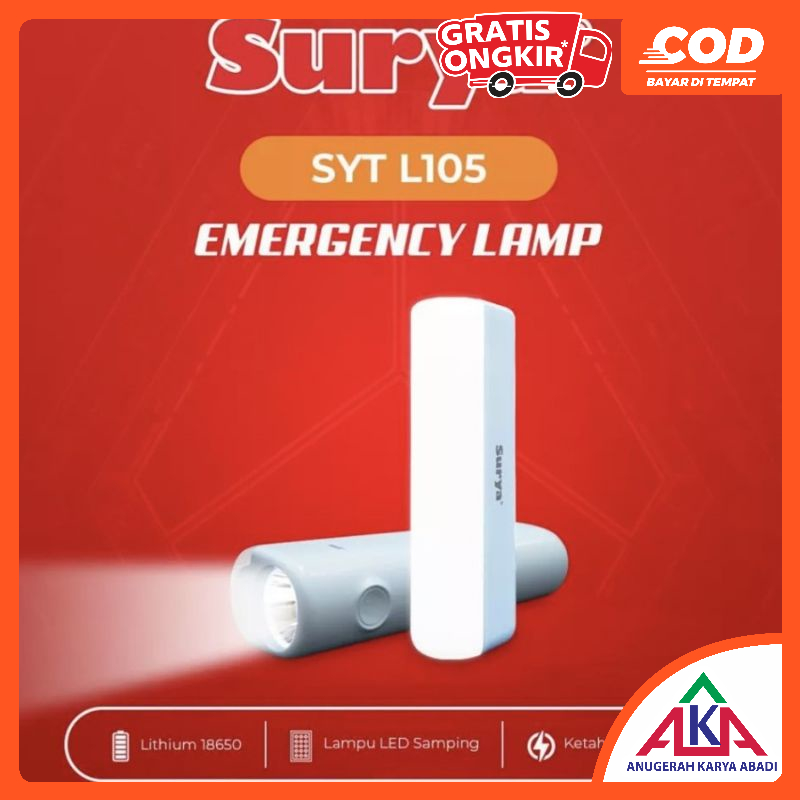 Jual Senter Cas SURYA SYT L105 Super LED Emergency Lamp 12 SMD | Shopee ...