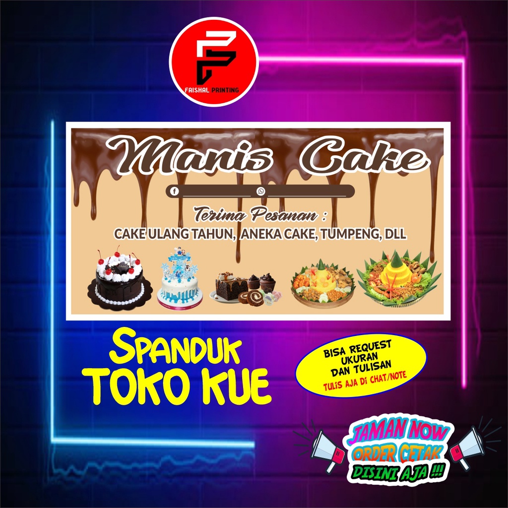 Jual Spanduk Banner Toko Kue Ukuran 2 X 1 Meter | Shopee Indonesia