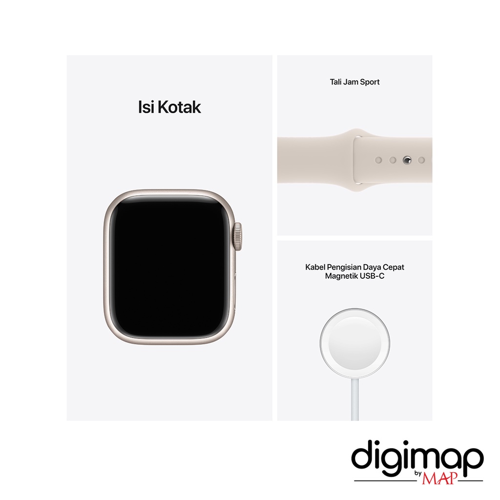 Jual Apple Watch Series 7 GPS 45MM Starlight Aluminium Case with