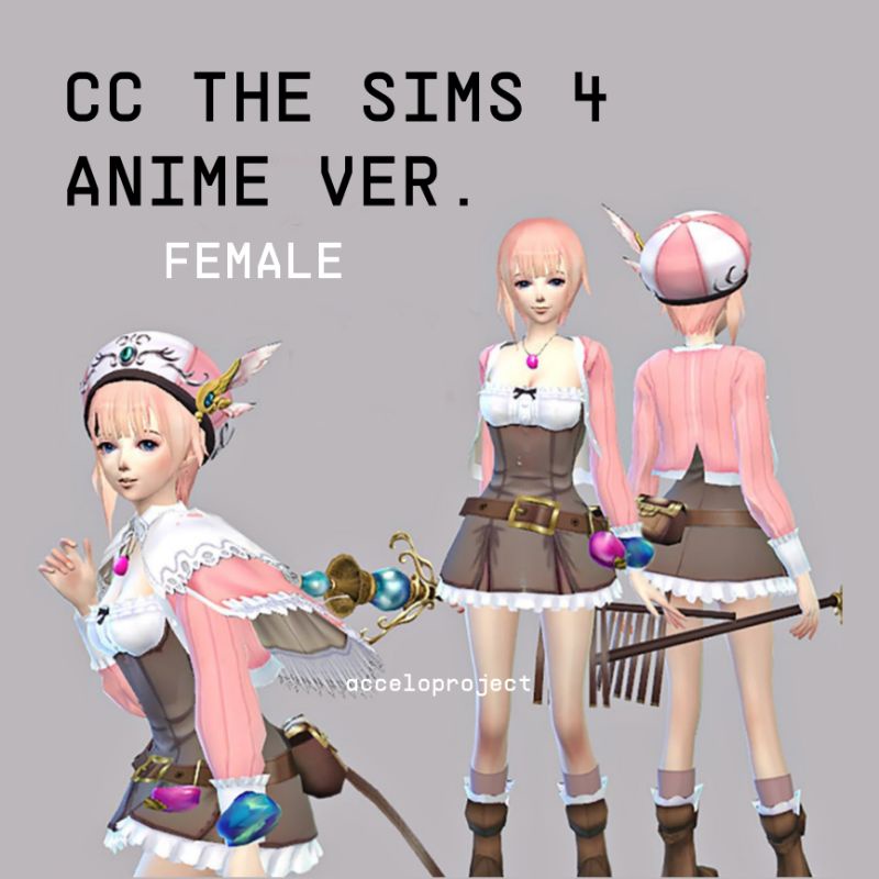 CC MODS THE SIMS 4 ANIME FEMALE COSPLAY COSTUME HAIR SHOES CLOTHES