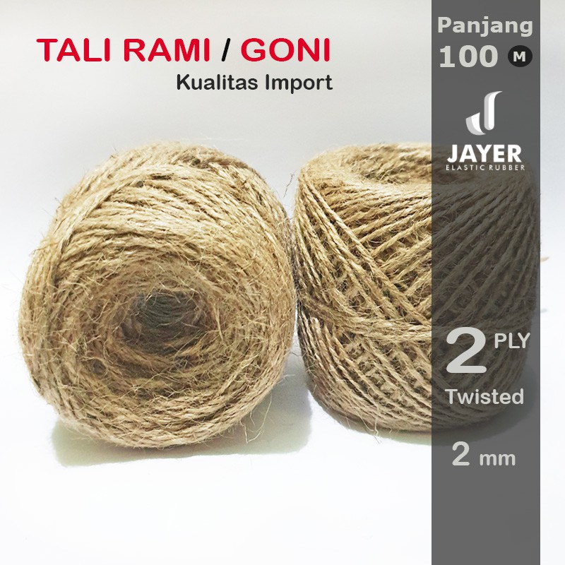 Jual Tali Rami GONI 2ply 2mm Vintage 100 Meter Murah bangett.. | Shopee ...