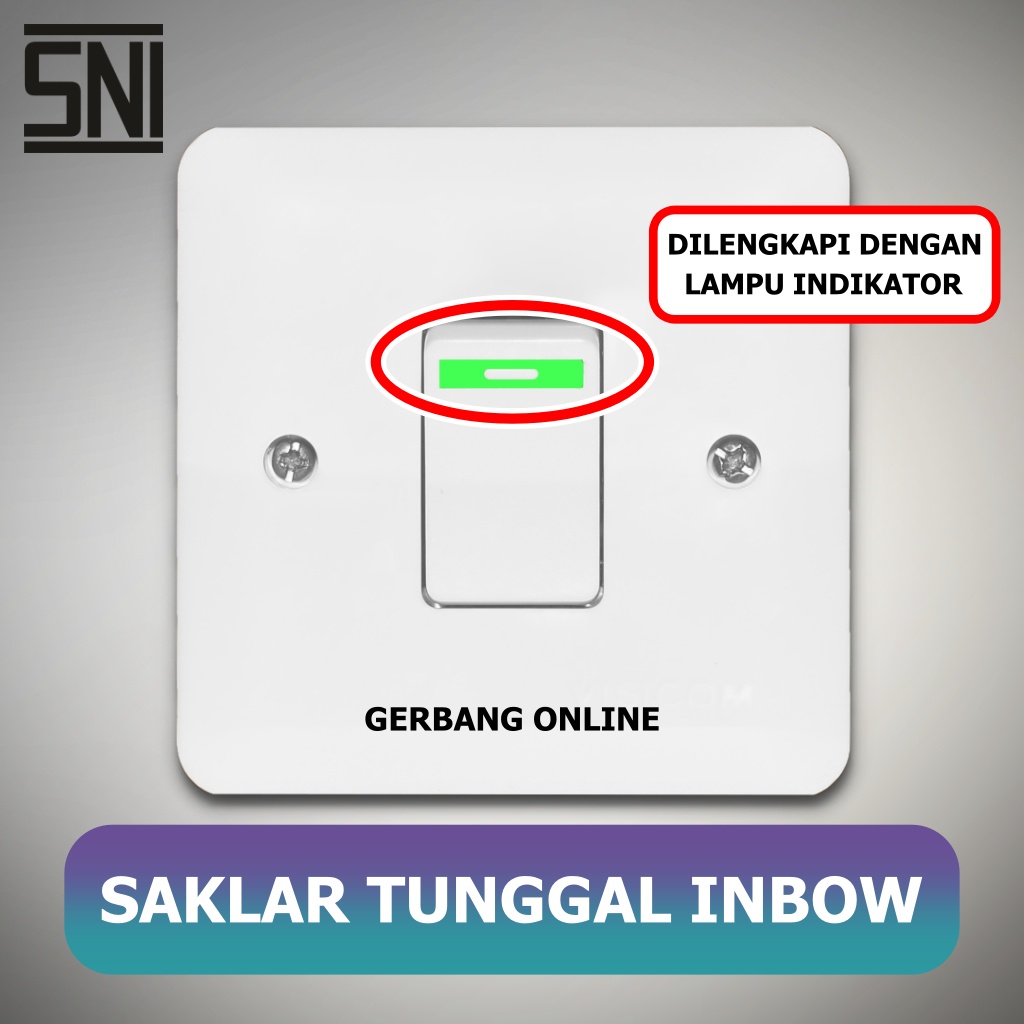 Jual Saklar Engkel Single Inbow Tunggal Tanam Dinding IB VISICOM VS 901 ...