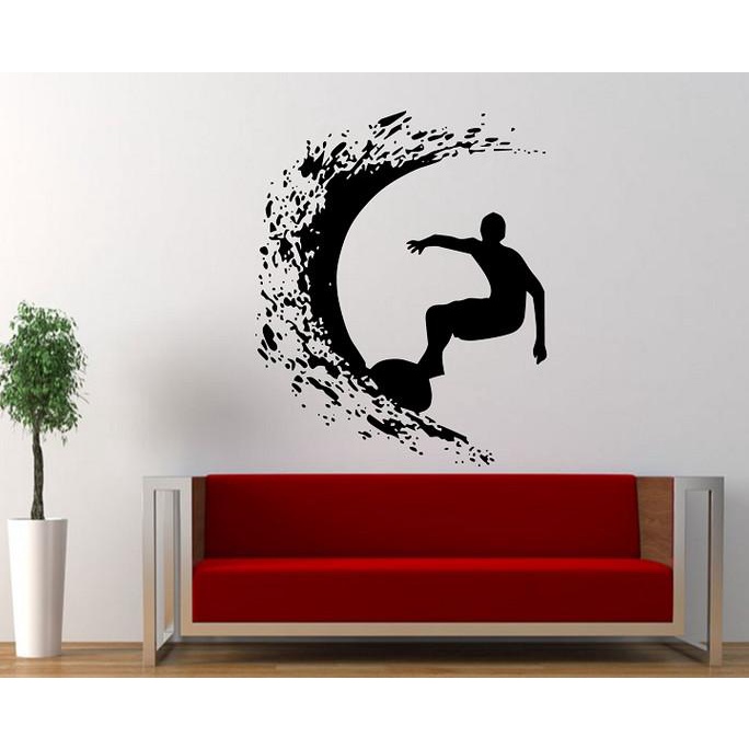 Jual Stiker Unik Dinding Rumah Kaca Office Wall Sticker Surfing ...