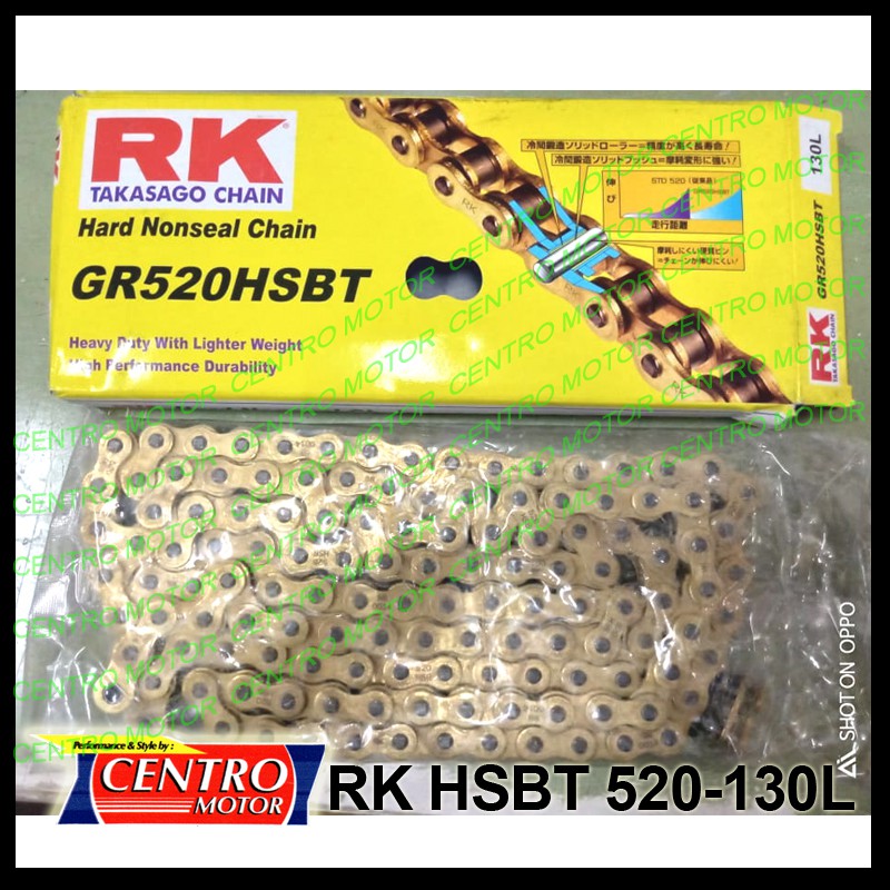 Jual RANTAI RK 520-130 HSBT.RANTAI EMAS RK TAKASAGO UNTUK NINJA 250,R25 ...