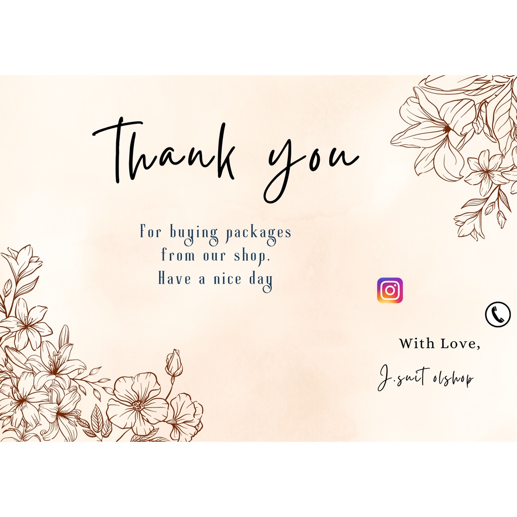 Jual Thank You Card Custom 1 Sisi | Cetak Kartu Ucapan Terima Kasih ...