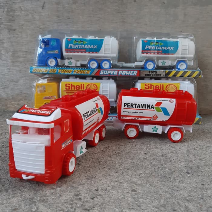 Jual Mainan Anak Truck Gandeng Minyak Bumi Pertamax Pertalite Shell ...