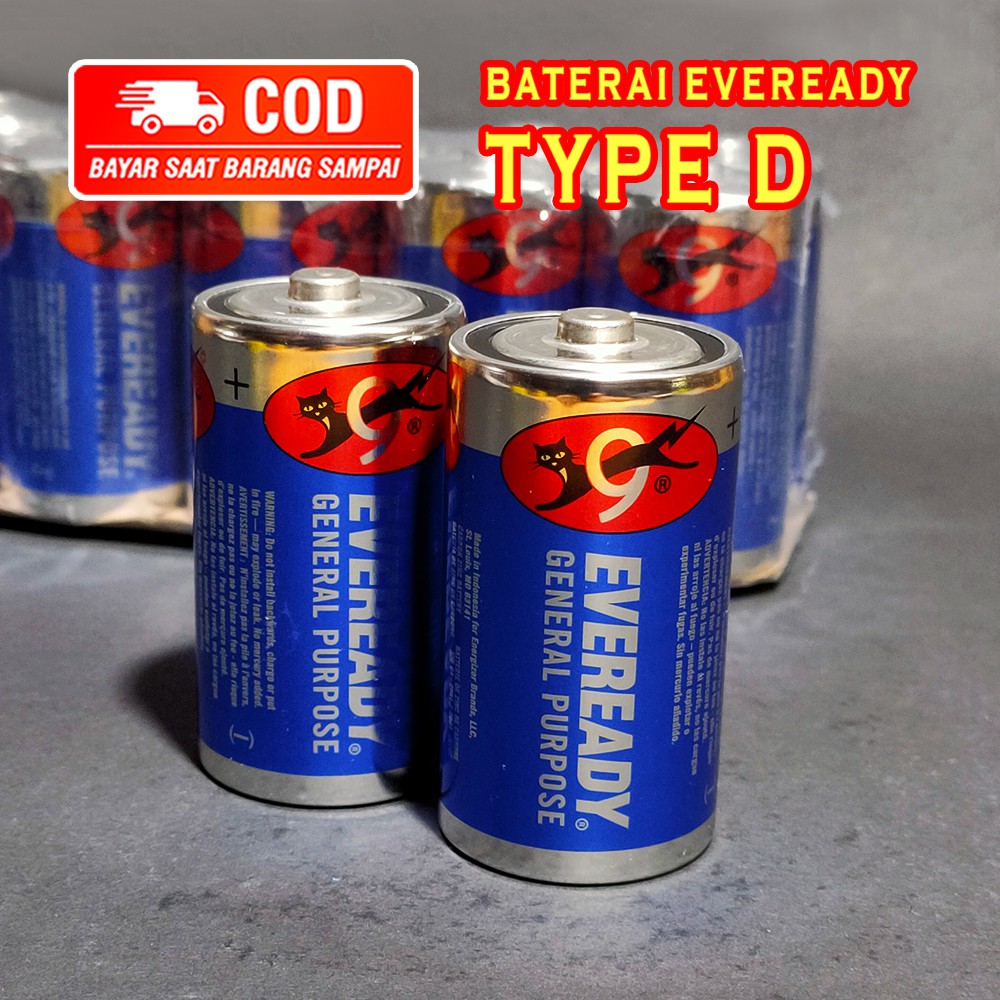 Jual BATTERY EVEREADY TYPE D ( JUAL PER BIJI ) Shopee Indonesia