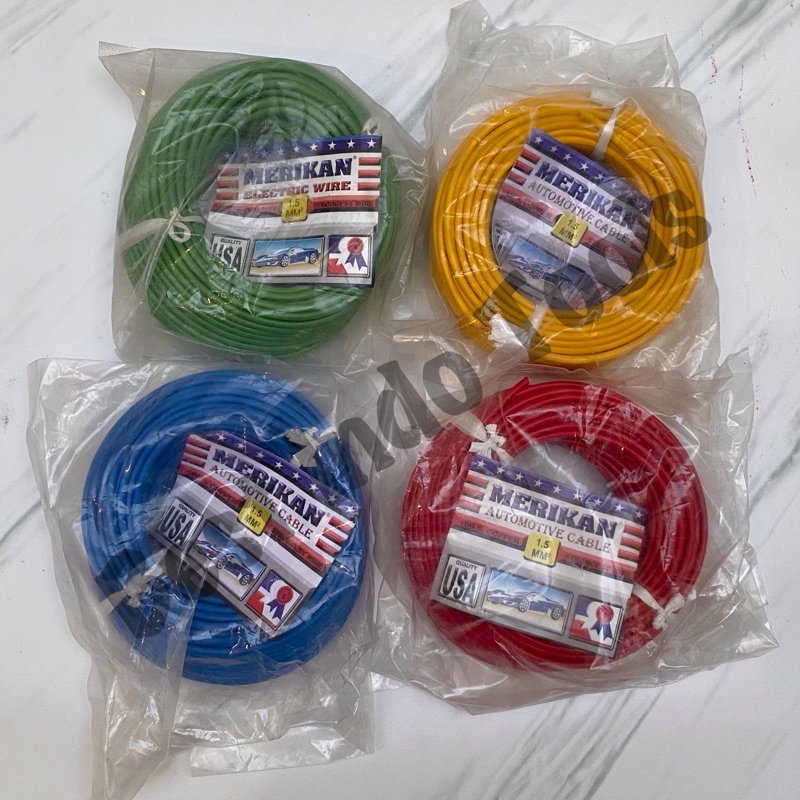 Jual KABEL MERIKAN 2 ; 3 ; 4 MM BIRU HIJAU HITAM KUNING MERAH LAMPU ...