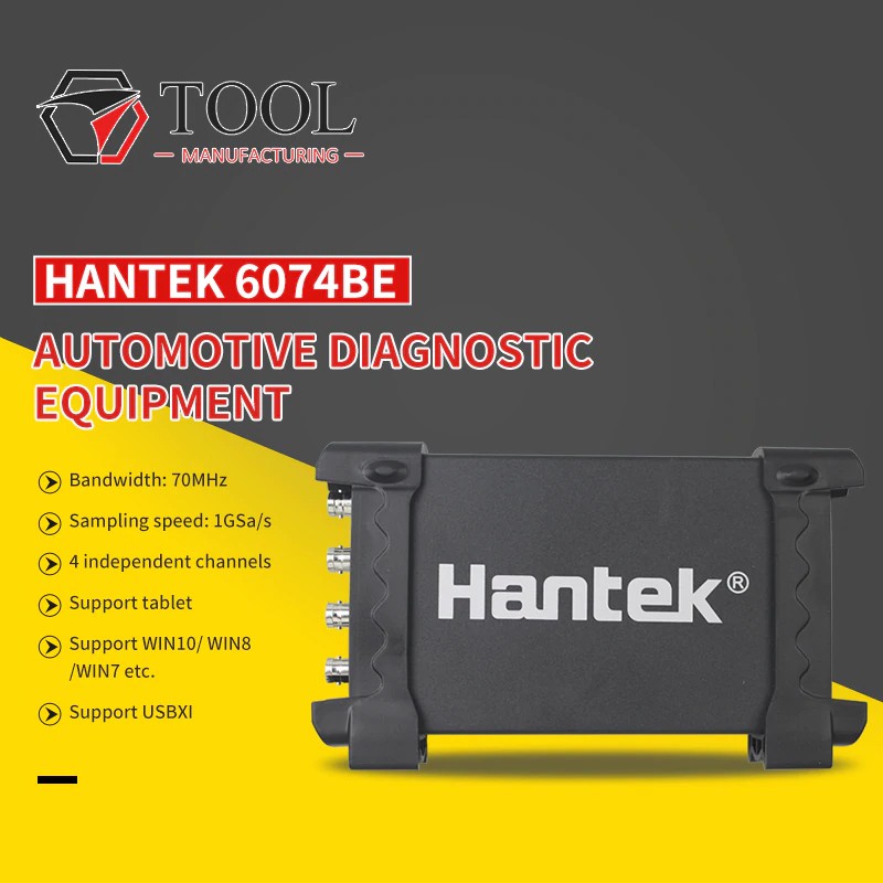 Hantek 6074BE PC-Oszilloskop – 4 Kanäle, 70 MHz, USB, Mit 80+ Kfz-Messfunktionen Für WIN10/8/7