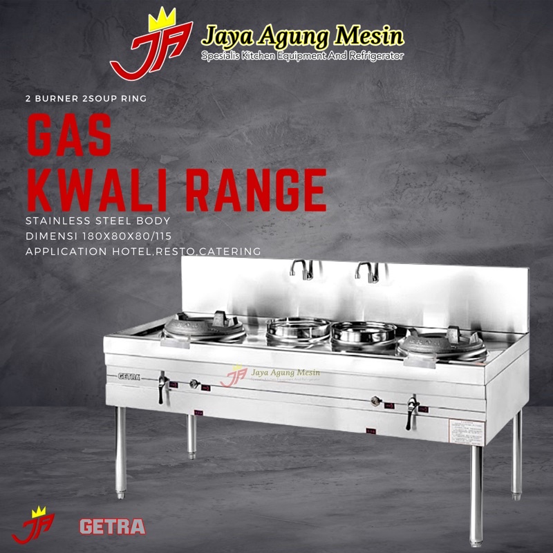 Jual GETRA CS1880DX GAS KWALI RANGE/Kompor Kwali Range CS 1880DX