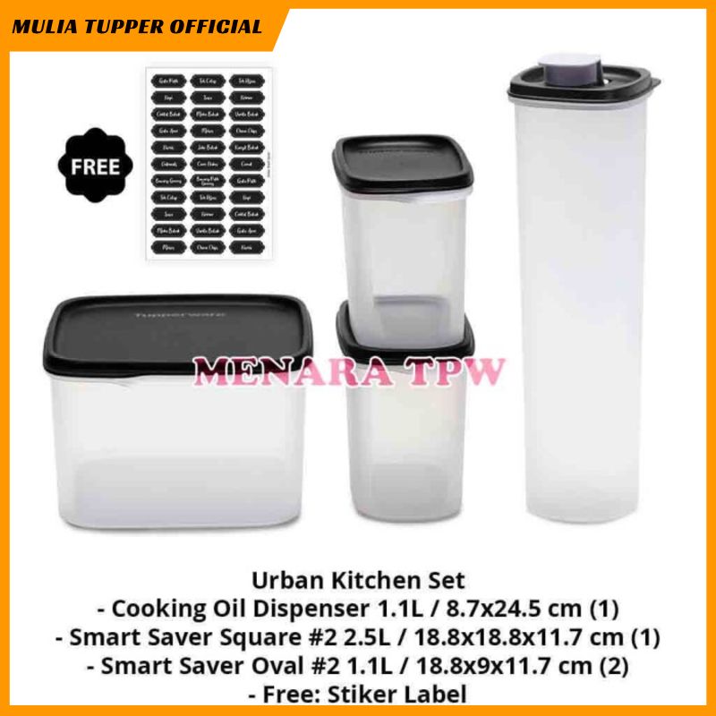 Jual Tupperware Urban Kitchen Set 4pcs | Shopee Indonesia