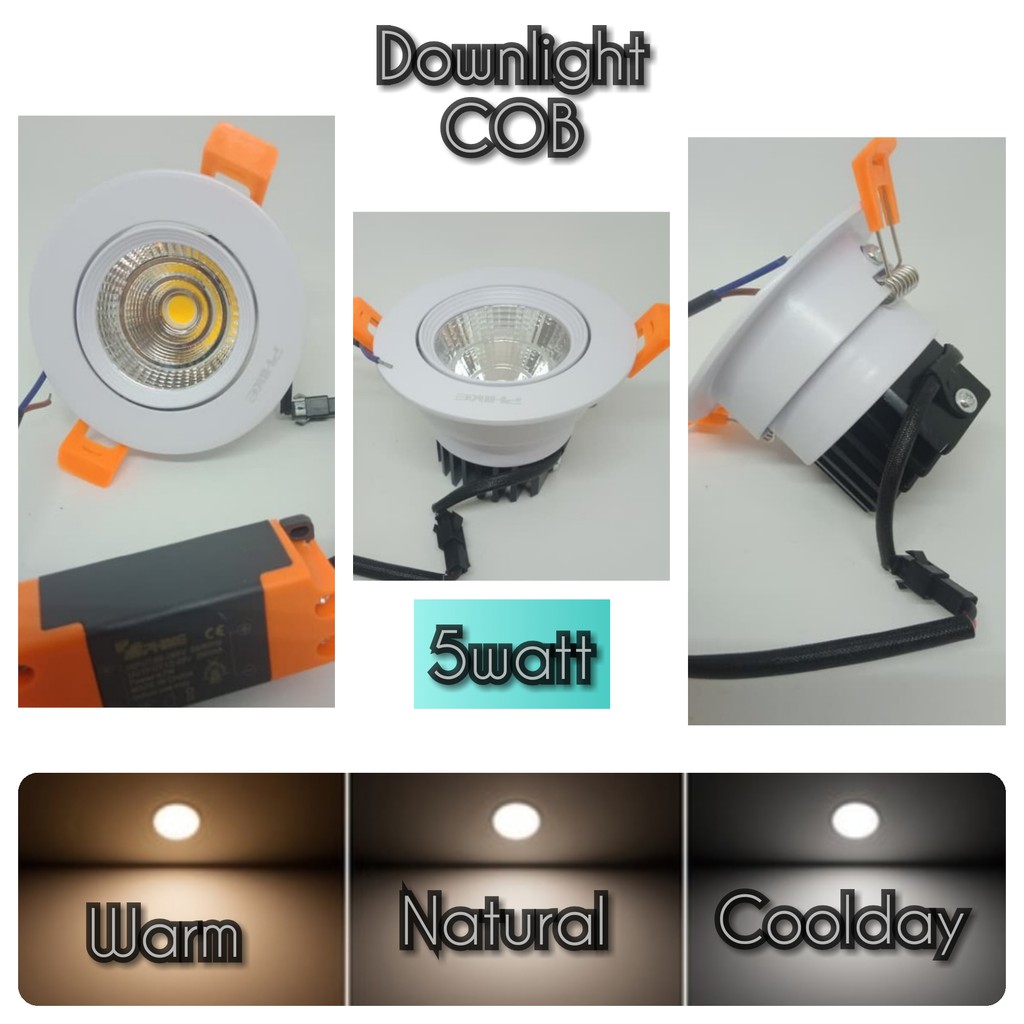 Jual Downlight COB LED 5w 5 watt 5watt inbow ceiling light spotlight ...