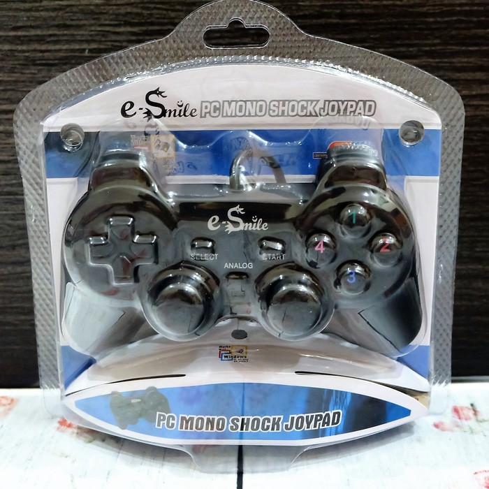 Jual Gamepad Single ESMILE Getar Hitam PC LAPTOP GAME PAD GAMING