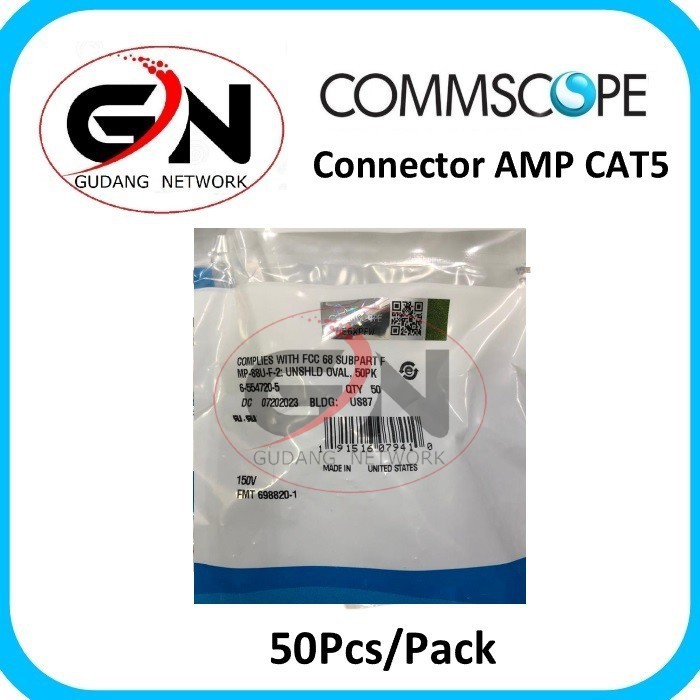Jual Konektor AMP Commscope Connector RJ45 CAT5 RJ-45 Cat.5e Original ...
